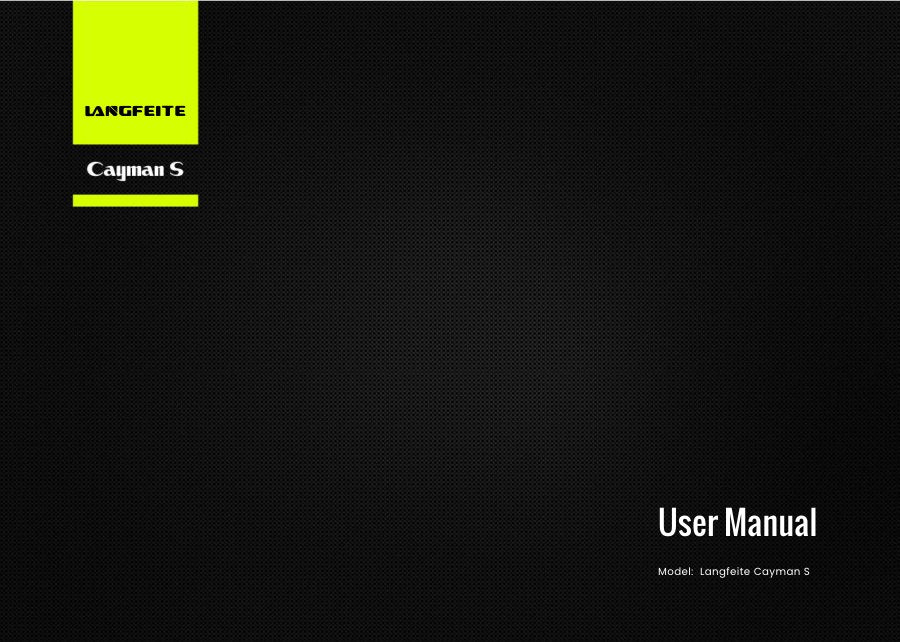 Original LANGFEITE manual Langfeite Cayman S — cover